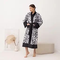 Кімоно жіноче з плюшевого велюру Kimono Snow Leopard 18376 3XL