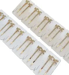 Набір заколки-невидимки з бантиком та камінцями 24 шт