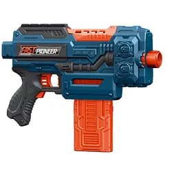 Игрушечный детский пистолет автомат. магазин на батарейках с мягкой. патронами Синий (24 шт.) (35 х 23см)