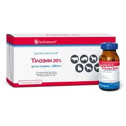 Тілозин Бровафарма антибіотик групи макролідів розчин для ін'єкцій 20% 10 мл (4820012501151)