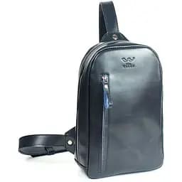 Чоловіча шкіряна сумка Chest bag синя