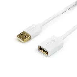 Кабель Atcom USB 2.0 AM/AF, 0.8м, белый (13424)