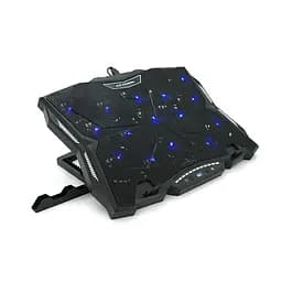 Підставка під ноутбук IceCoorel K12, 10-17", 15 * 60mm 2500±10% RPM, корпус пластик + алюміній, TYPE-C + USB, 400x305x39mm, Black, Box, Q10