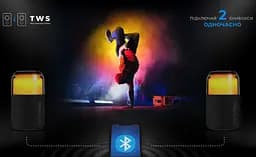 Портативна колонка REAL-EL X705 5W Bluetooth TWS, RGB, Black - мініатюра 15