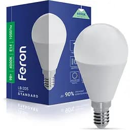 Світлодіодна лампа Feron LB-205 P45  230V 9W  E14 4000K (40177) - мініатюра 2