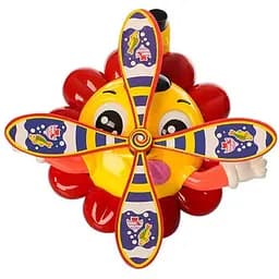 Дитяча каталка на палиці "Квіточка" 363(Red-Yellow) рухомі деталі