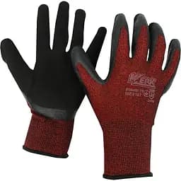 Рукавички Werk WE2157 бордові спандекс з чорним латексним покриттям розмір 10