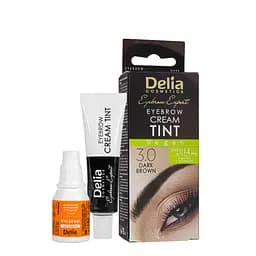 Крем-краска для бровей без аммиака с маслом арганы Delia cosmetics Color Cream, тон 3.0 Темно-коричневая