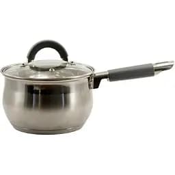 Ківш Zauberg сферичний 2 л нержавіюча сталь зі скляною кришкою GREY (ZB-2 GG)