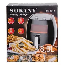 Аерогриль-фритюрниця SOKANY SK-8013 на 8 л з терморегулятором, чорний Sokany SK8013 - мініатюра 8