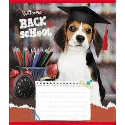 Зошит учнівський "Собака студент" Leader 018-540178L-4 в лінію, 18 аркушів