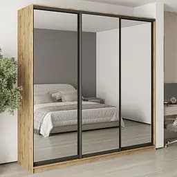 Шкаф-купе трехдверный MebelStar Комбо BG 3 Зеркала 240x60x240 см Дуб тахо (MBS-9944)