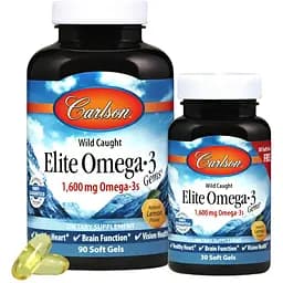 Омега-3 Carlson Elite Omega-3 Gems смак лимона 90+30 желатинових капсул