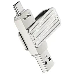 Флеш-накопичувач WIWU Wi-FD001 3in1 (USB-A/C/L) USB 3.0 — 32GB Silver