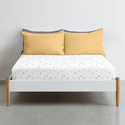 Простирадло Cosas на резинці 120х200 love cs1, білий (LoveStarGreyYellow_120x200x20) - мініатюра 2