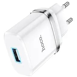 Мережевий зарядний пристрій Hoco N1, 12W 2.4 A з USB-роз'ємом і кабелем Type-C у комплекті білий - мініатюра 6