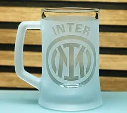 Пивний келих 660 мл ФК Internazionale Milano Інтер з гравіюванням подарунок для фаната   футбольний кухоль