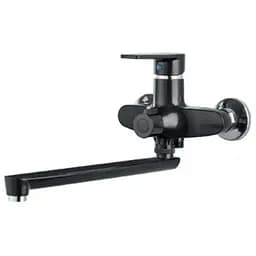 Смеситель для ванны Plamix OSCAR-006 EURO SET BLACK (со шлангом, лейкой и кронштейном) (MX1896)