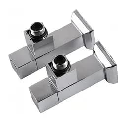 Набір кутових кранів Solomon LUX 8888-CUBE 1/2" з американкою Chrome 30412 - мініатюра 5