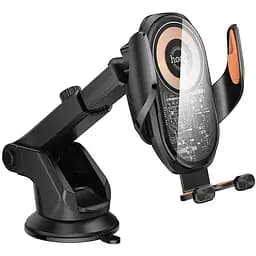 Автомобільний тримач Hoco HW34 Blue Whale з бездротовою зарядкою трьохосьовий шарнір кріплення на консоль