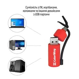 USB флеш накопичувач ColorWay Fire 64 GB USB 3.0 Red (CW-USBFE64) - мініатюра 8