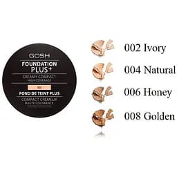 Компактна тональна основа Gosh Foundation Plus+ Creamy Compact відтінок 002 (Ivory) 9 г - мініатюра 4