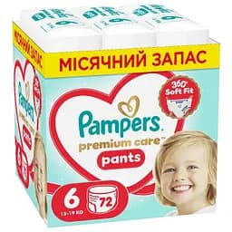 Подгузники-трусики Pampers Premium Care Pants Размер 6 (13-19 кг) 72 шт.