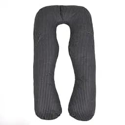 Подушка для вагітних та відпочинку MirSon U-подібна №5031 Color Line Stripe Black 140х75х20 см чорна (2200010969924)