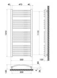 Рушникосушка Heizung 1210х550 (дуга) 530Вт  - мініатюра 2