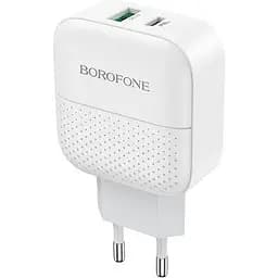 Зарядний пристрій Borofone BA46A Premium PD+QC3.0 3A 18W white