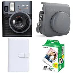 Подарунковий набір Фотоапарат Fujifilm Instax Mini 41 Фотопапір 20 шт. Чохол Фотоальбом на 108 фото сірий