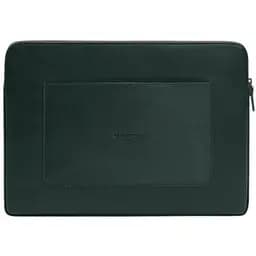 Кожаный чехол BlankNote для ноутбука на молнии с хлястиком и карманом Зеленый