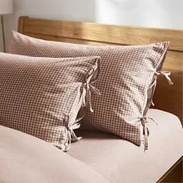 Комплект постільної білизни Lovely Svi варена бавовна (120 г/м2) Євро в клітинку Коричневий  - мініатюра 3