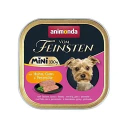Вологий корм Animonda Vom Feinsten Adult Mini для собак міні-порід, з куркою, гусаком + петрушкою, 100 г