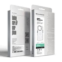 Чехол Apple iPhone 16 Pro, Unit MagSafe, белый, прозрачный, магсейф, ударопрочный, магнитный, панель-накладка с поддержкой MagSafe, с поддержкой беспроводной зарядки, TPU+PC, защита всего корпуса, ударопрочный, ArmorStandart (ARM78712) - мініатюра 6