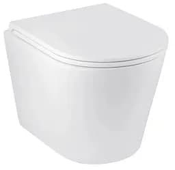 Унитаз подвесной безободковый Kroner Armada WHI513636 RIMLESS с сиденьем Slim Duroplast / Soft-close / Quick relase (KA513636WHIR) (CV029610)