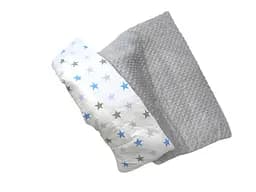Плед з плюшем Moontime 100x80 см "Зірки сіро-блакитні"