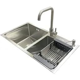 Комплект мийка + змішувач Romzha Arta U-730SDN (B)