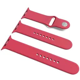 Силіконовий ремінець для Apple Watch Sport Band 38/40/41/42mm(ser.10) (S/M  M/L) 3pcs Малиновий / Pomegranate