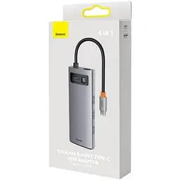 Хаб конвертер Baseus Metal Gleam Series 4-in-1 Multifunctional Type-C WKWG070113 - мініатюра 2