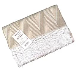 Плед бавовняний Vladi Валенсія ViVi 140х200 біло-бежевий