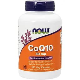 Натуральна добавка NOW CoQ-10 60 mg, 180 вегакапсул