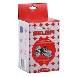 Кран кульовий кутовий подвійний Selba 1/2″х 1/2″х3/4″ Double (SL1599) - мініатюра 6