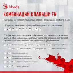 Клавіатура Bloody A4Tech S87 RGB USB Energy Red (S87 (Energy Red)) - мініатюра 10