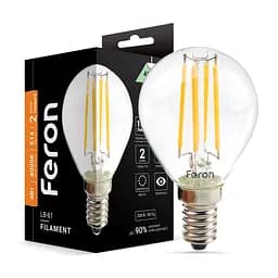 Світлодіодна лампа Feron Filament LB-61 4 Вт E14 4000K
