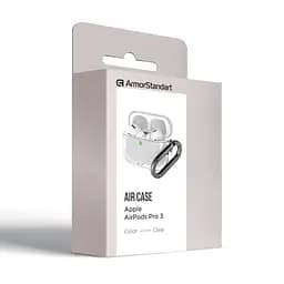 Чохол для навушників Apple AirPods Pro 3, прозорий, Air, термополіуретан (TPU), протиударний, захист від подряпин, пилу і ударів, футляр з карабіном для кріплення, точні вирізи для доступу до роз"ємів, ArmorStandart (ARM88268) - мініатюра 3