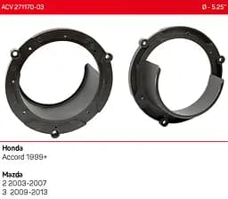 Проставки під динаміки 130 мм / 5.25" ACV 271170-03 для автомобілів Honda Accord, Mazda 2, 3 - мініатюра 5