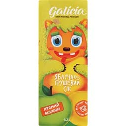 Сок Galicia яблочно-грушевый пастеризованный неосветленный 0.2 л