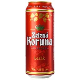Пиво Zelena Koruna Lezak, світле, 4,8%, з/б, 0,5 л (812948)