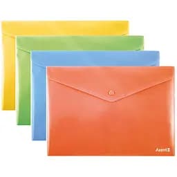 Набор папок B5+ Axent на кнопке 12 шт. непрозрачные ассорти (1413-20-A)